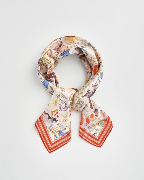 Catherine Rowe Pet Portraits Mushroom Cream Square Scarf