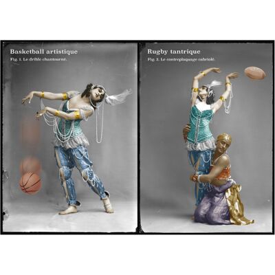 Postkarte - Künstlerischer Basketball und tantrisches Rugby