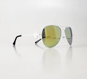 Lunettes de soleil aviateur TopTen avec verres jaunes SG130024WHITE 1