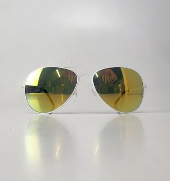 Lunettes de soleil aviateur TopTen avec verres jaunes SG130024WHITE 2