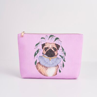 Catherine Rowe Pet Portraits Pug Bolsa de algodón rosa