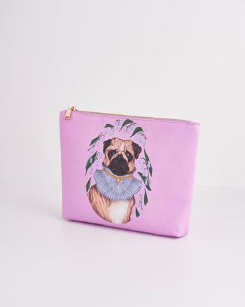 Pochette en coton rose carlin Catherine Rowe Pet Portraits 2