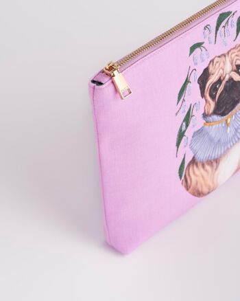 Pochette en coton rose carlin Catherine Rowe Pet Portraits 5