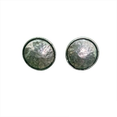Boucle d'oreille lune en argent plaqué pression