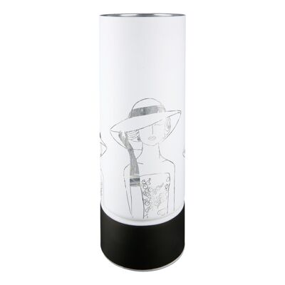 Lanterna (LED) cilindrica Dama con cappello H.25 cm