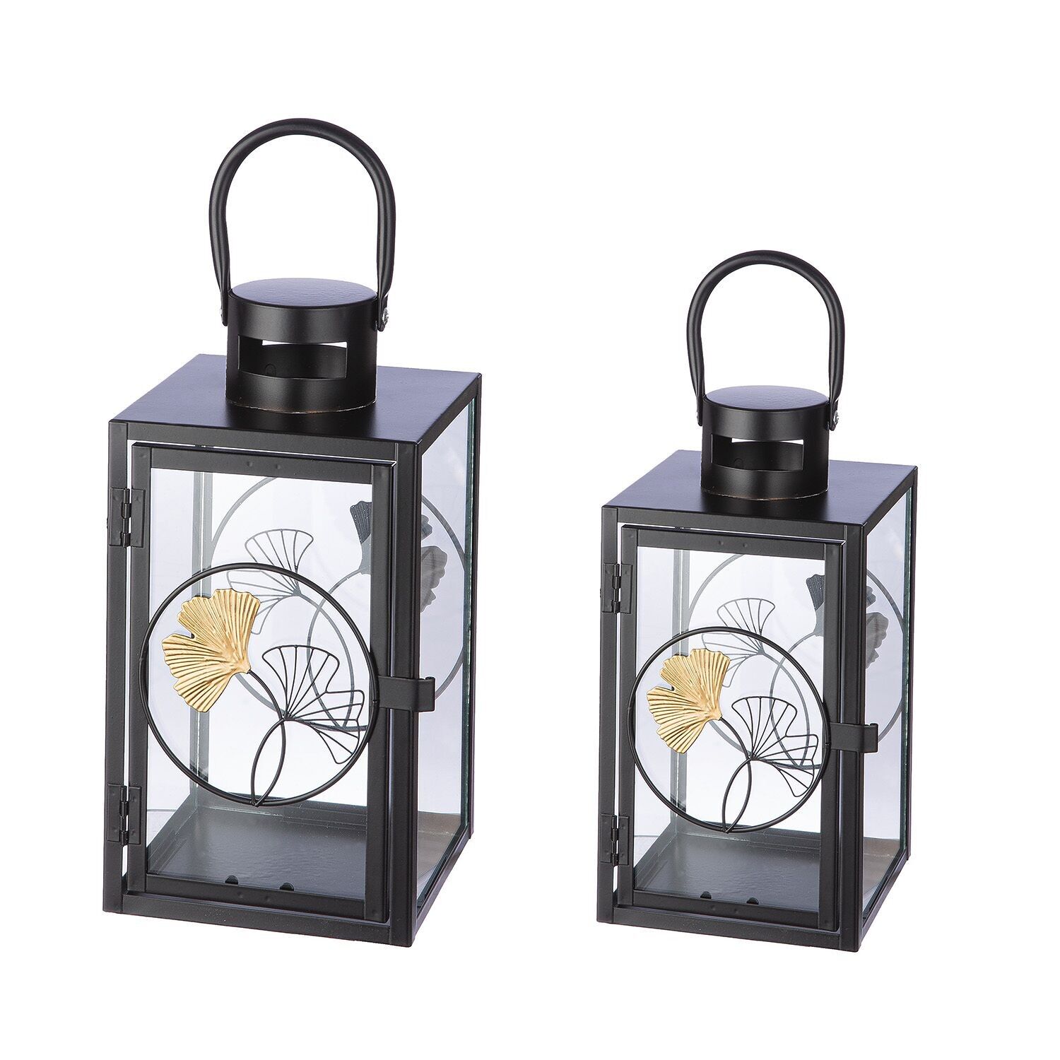 Set di 2 lanterne Ginkgo H.19 cm