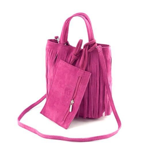 JZMK suède leren tas Austin - Fuchsia