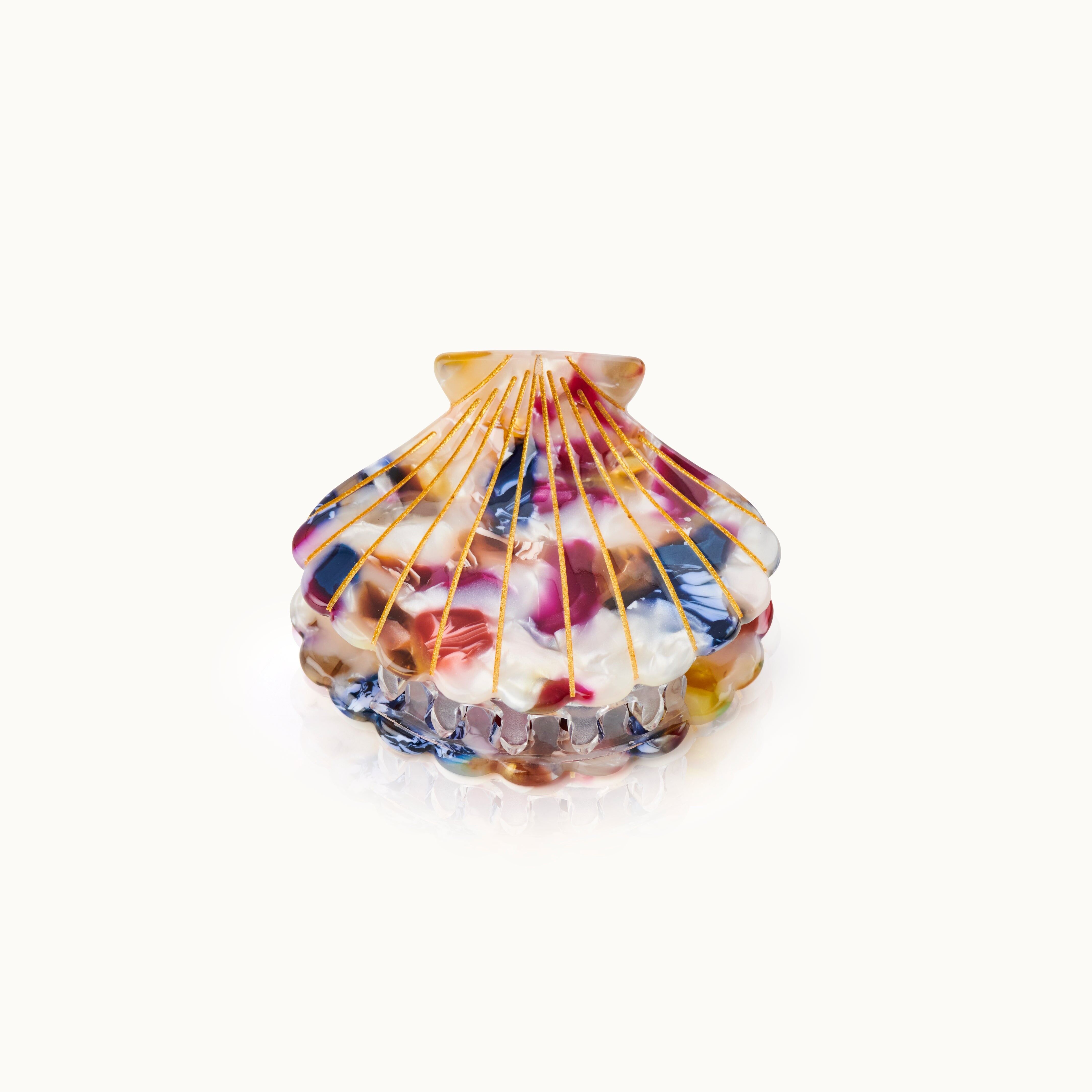 Pinza de pelo ámbar concha