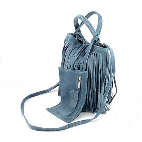 JZMK suede leather bag Austin - Jeans Blue