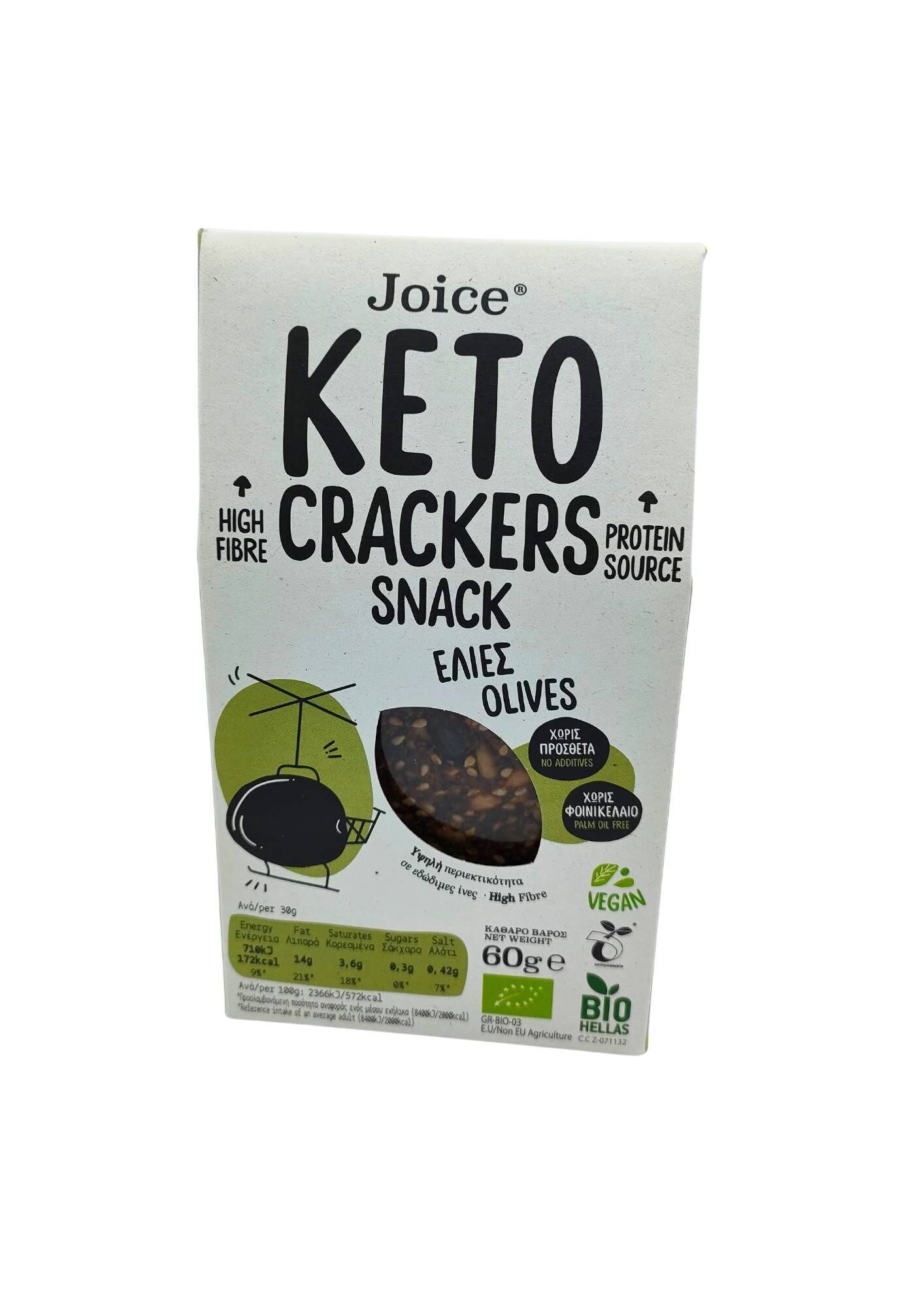 Bio-KETO-Cracker mit Oliven 60g
