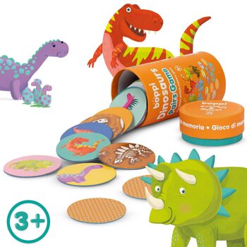 boppi - Jeu de mémoire par paires d'images pour enfants - (36 ensembles) Carton mixte de dinosaures, cour de ferme, nourriture, faune - Fabriqué à partir de carton recyclé 8