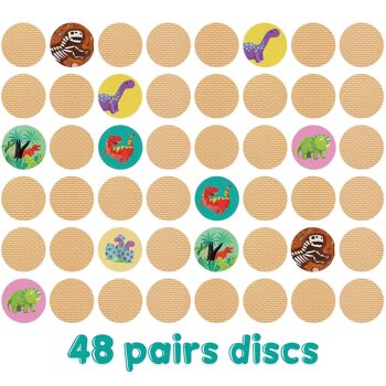 boppi - Jeu de mémoire par paires d'images pour enfants - (36 ensembles) Carton mixte de dinosaures, cour de ferme, nourriture, faune - Fabriqué à partir de carton recyclé 9