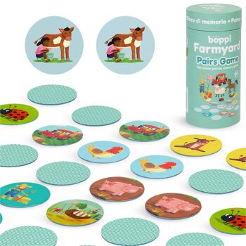 boppi - Jeu de mémoire par paires d'images pour enfants - (36 ensembles) Carton mixte de dinosaures, cour de ferme, nourriture, faune - Fabriqué à partir de carton recyclé 10