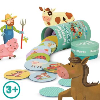 boppi - Jeu de mémoire par paires d'images pour enfants - (36 ensembles) Carton mixte de dinosaures, cour de ferme, nourriture, faune - Fabriqué à partir de carton recyclé 11