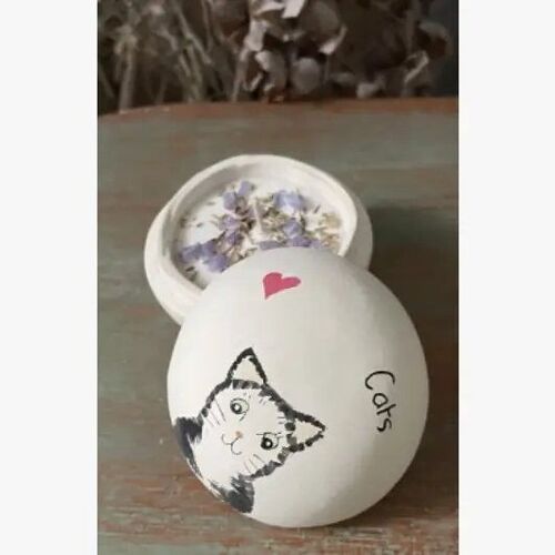 A-Cat - I love cats -Candlepot Black and White