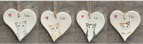 A-Cat 4 I love Cats Hanging hearts