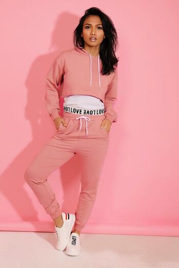 ENSEMBLE 3 PIÈCES SWEAT À CAPUCHE ET JOGGER LOVE TOP - 8863 4