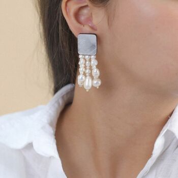 MOONLIGHT  boucles d'oreilles clips cascade perles 2