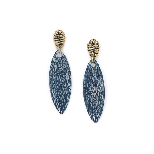 LINAPACAN  boucles d'oreilles poussoir bleues