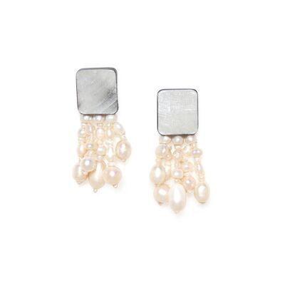 MOONLIGHT pearl cascade push earrings