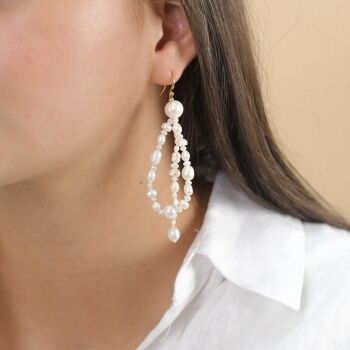 MOONLIGHT  boucles d'oreilles crochet goutte perles 2