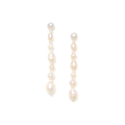 MOONLIGHT long pearl push earrings