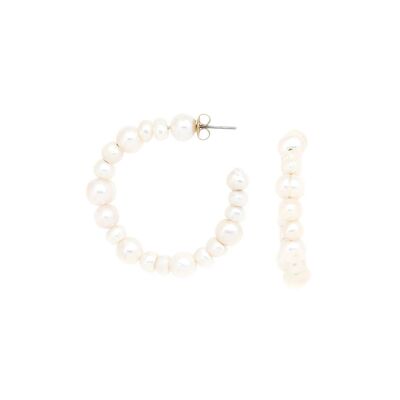 MOONLIGHT pearl hoop earrings