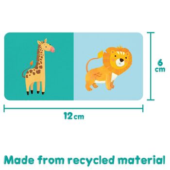 boppi - Jeu de dominos illustrés - Fabriqué à partir de carton recyclé - 4 modèles disponibles : dinosaures, cour de ferme, nourriture, faune 10