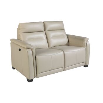 Canapé relax 2 places cuir gris taupe 6157 1
