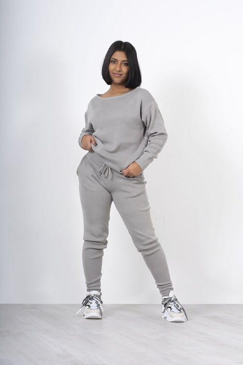 SILVER LOUNGE WEAR KNITTED SET- TS20235