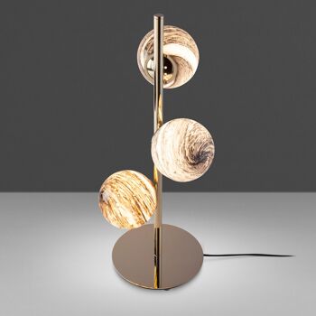 Lampe de table en acier inoxydable doré avec sphères en verre estampé 8065 6