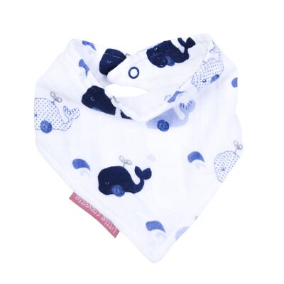 Bavoir bandana Baleine