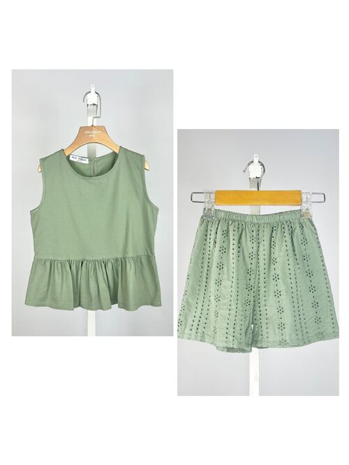 Ensemble top et short en coton pour fille