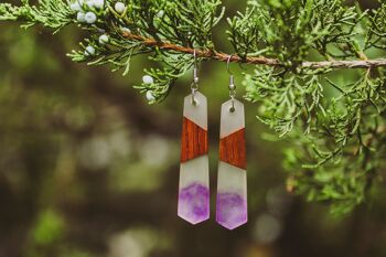 Boucles d’oreilles pendantes fabriquées à la main Purple Rain 2