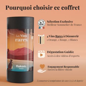 VINS RARES - COFFRET ŒNOLOGIE FLAKON - 4 FLACONS DE VINS DE 10CL 5