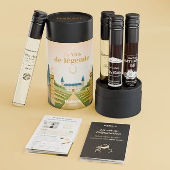 VINS DE LÉGENDE - COFFRET ŒNOLOGIE FLAKON - 4 FLACONS DE VINS DE 10CL 2