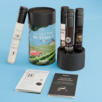 GRANDS VINS DE FRANCE - COFFRET ŒNOLOGIE FLAKON - 4 FLACONS DE VINS DE 10CL 2