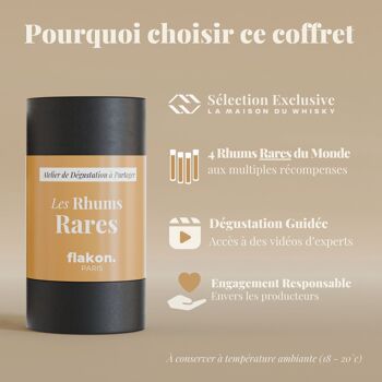 RHUMS RARES - COFFRET SPIRITUEUX FLAKON - 4 FLACONS DE RHUMS DE 5CL 5