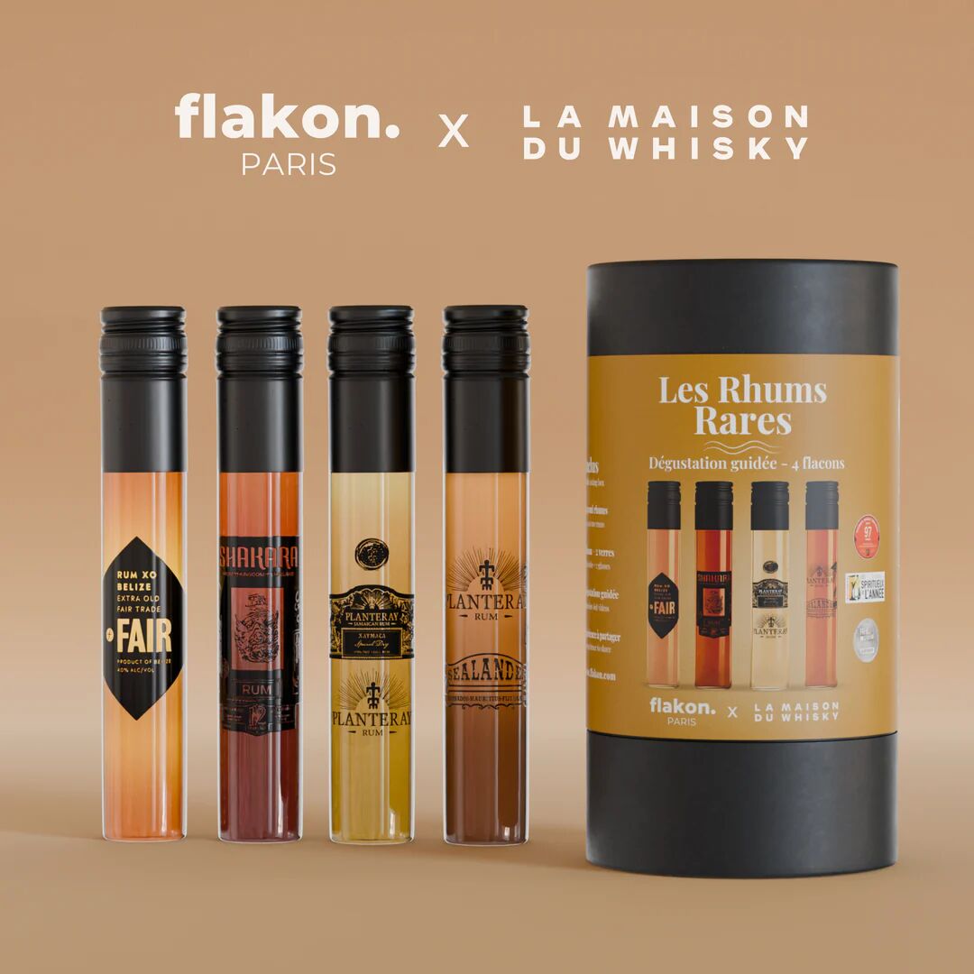 Seltene Rumsorten – Flakon Spirits Geschenkset – 4 x 5cl Flaschen Rum