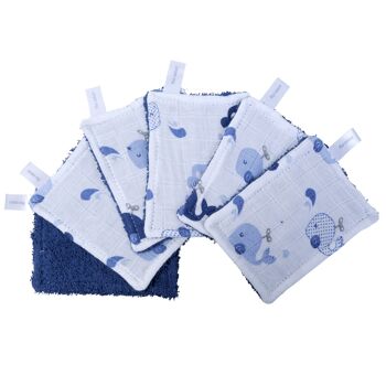 Lot de 6 lingettes lavables Baleine 3