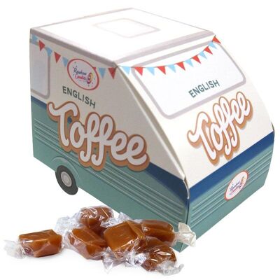 Confezione regalo inglese a forma di roulotte vintage toffee