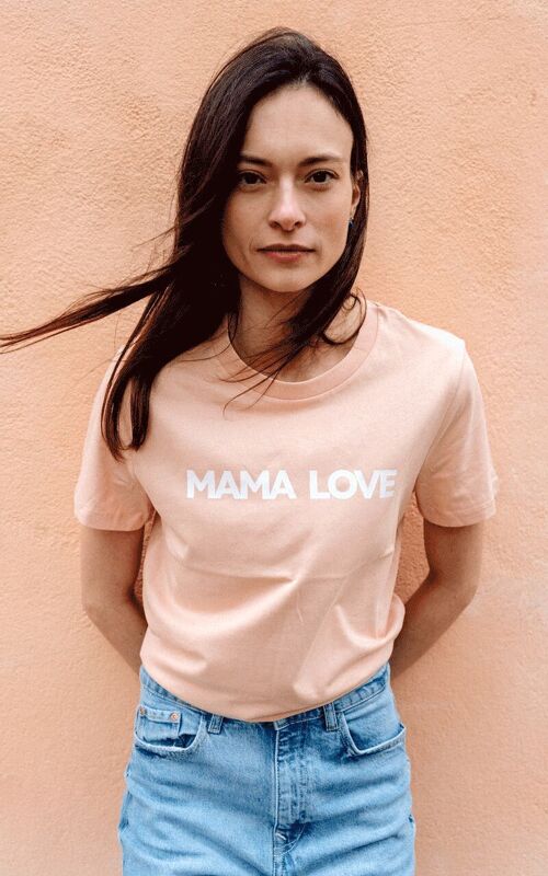 T-shirt femme MAMA LOVE pêche