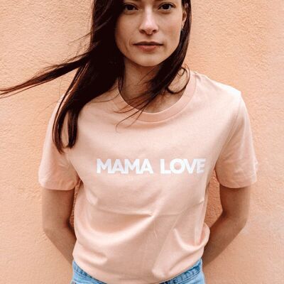 Camiseta mujer MAMA LOVE melocotón
