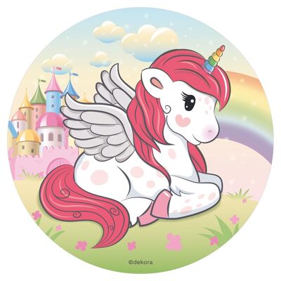 DISCOS OBLEA PARA TARTA UNICORNIO Ø 20CM