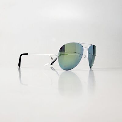 Gafas de sol de aviador TopTen blancas con lentes de espejo SG14015UWHITE