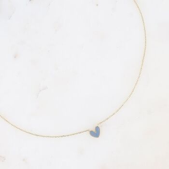 Collier Yesenia - petit pendentif coeur en émail coloré 4