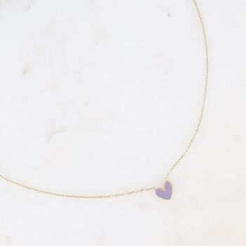 Collier Yesenia - petit pendentif coeur en émail coloré 5