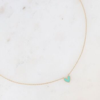 Collier Yesenia - petit pendentif coeur en émail coloré 7