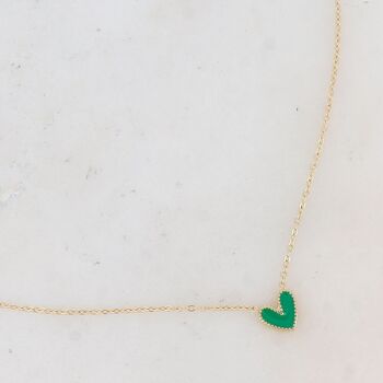 Collier Yesenia - petit pendentif coeur en émail coloré 9