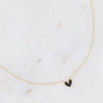 Collier Yesenia - petit pendentif coeur en émail coloré 16